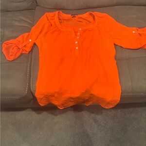 Women's Orange Layered Blouse